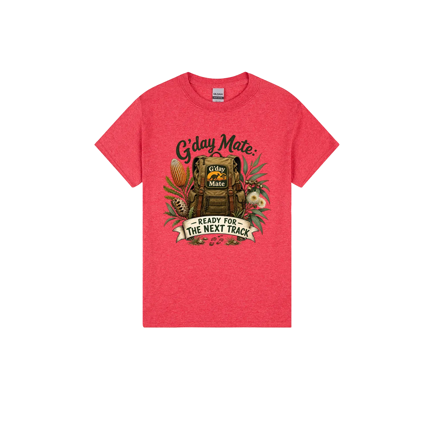 Heather Red front flat lay