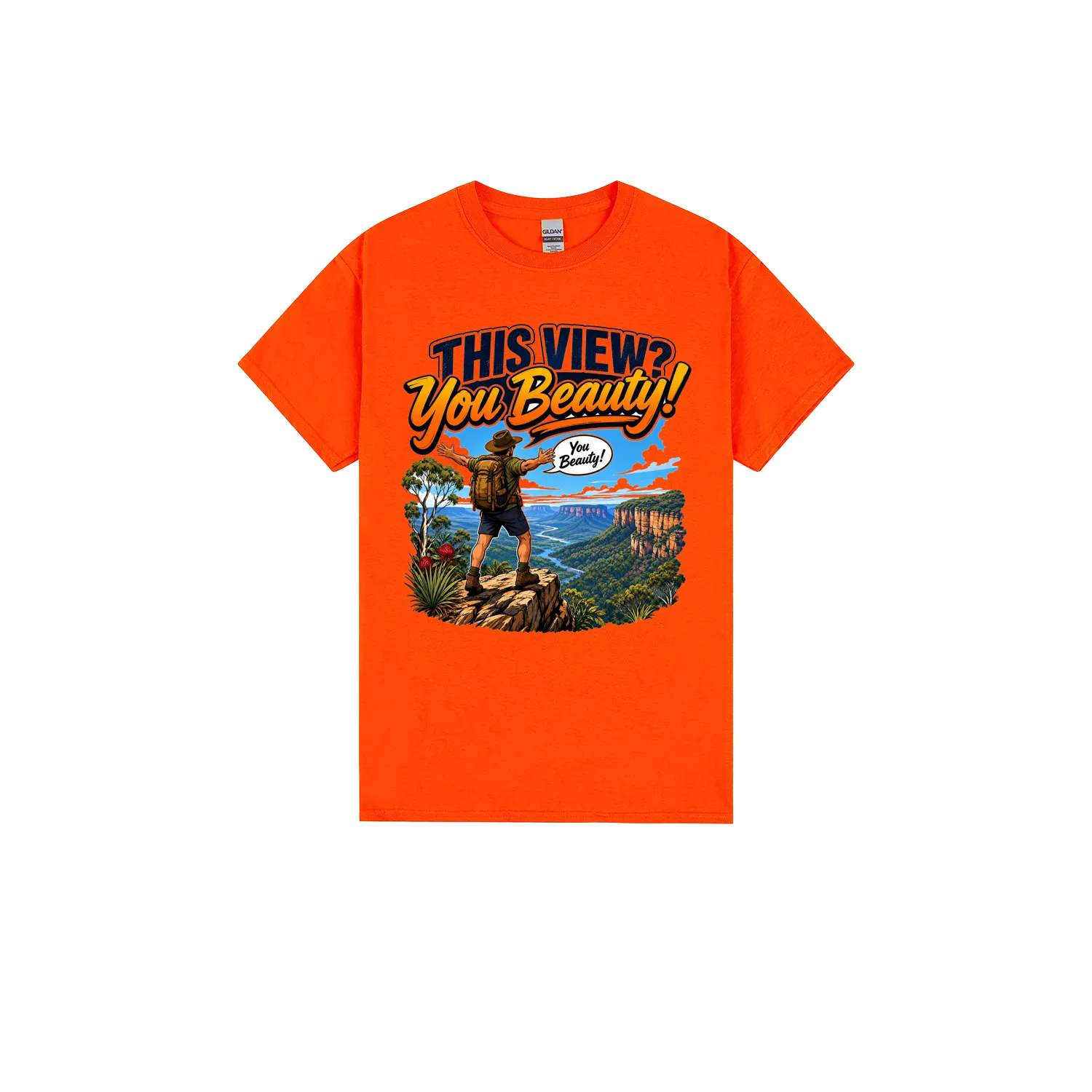 Orange front flat lay
