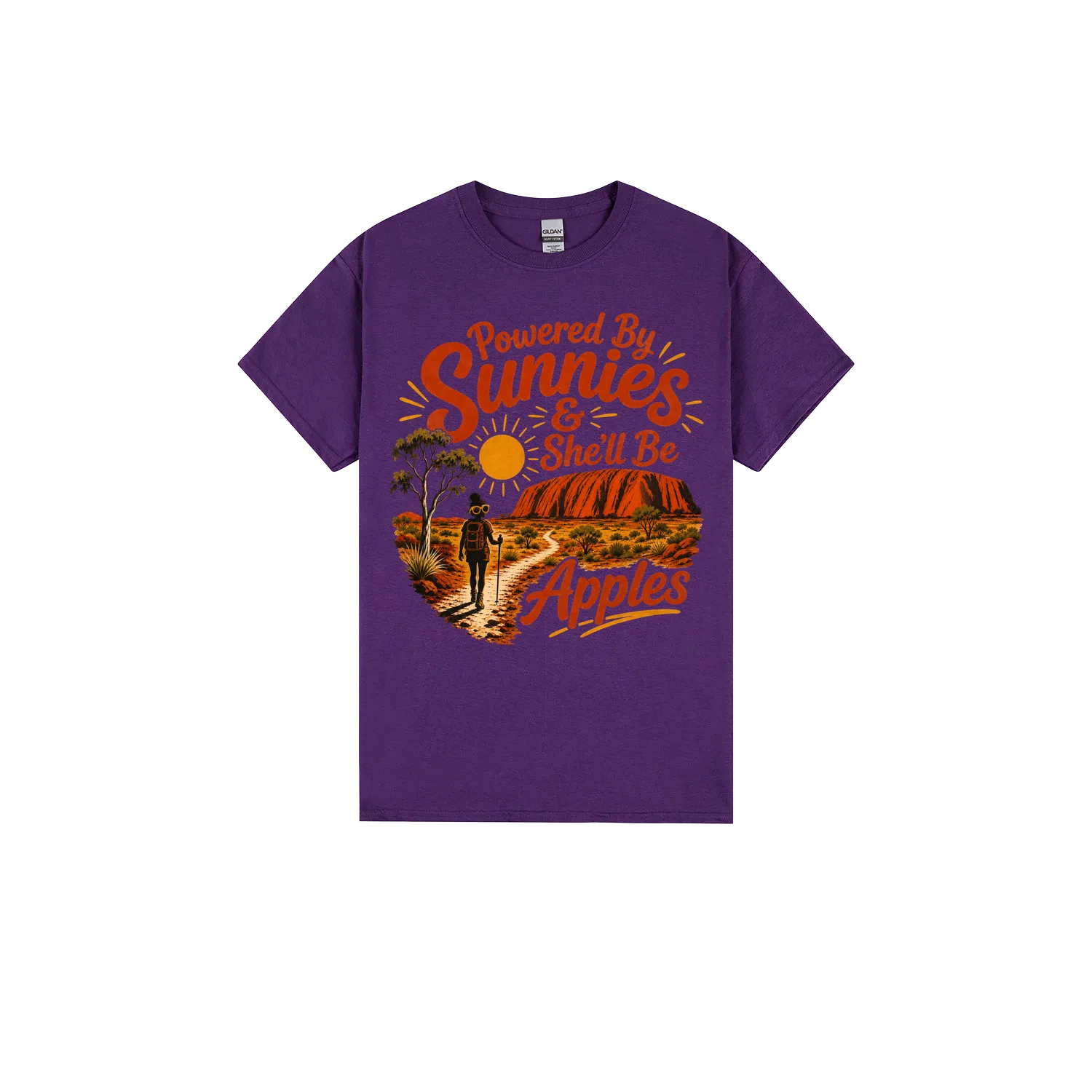 Purple front flat lay