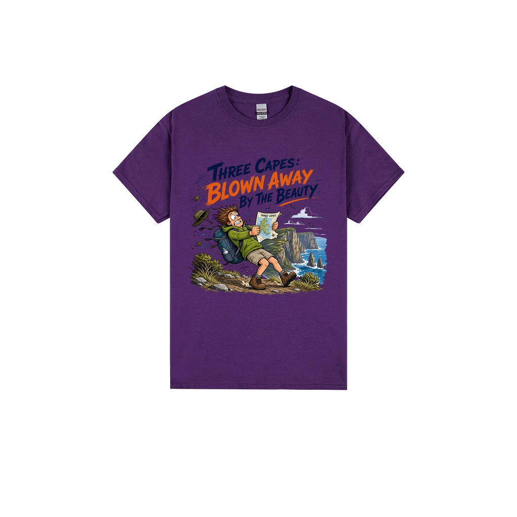 Purple front flat lay