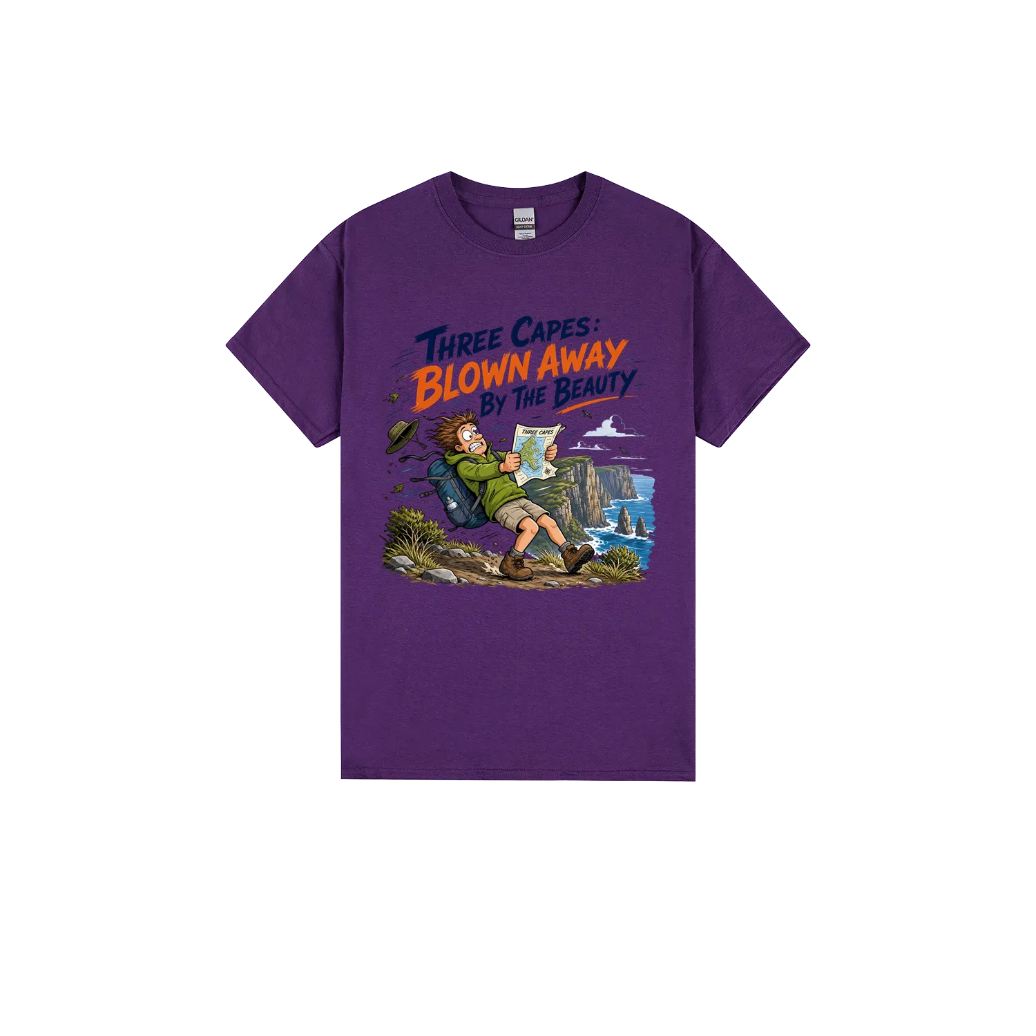 Purple front flat lay