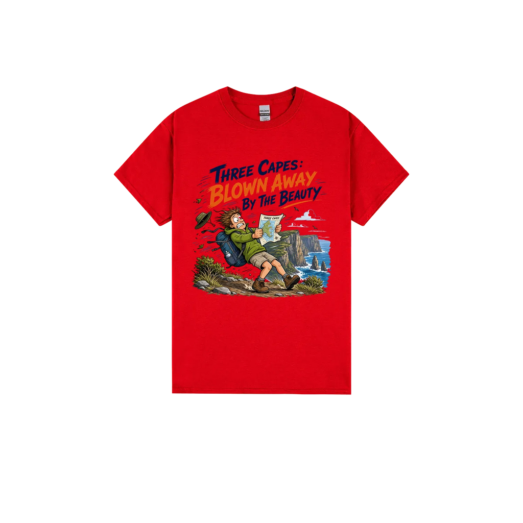 Red front flat lay