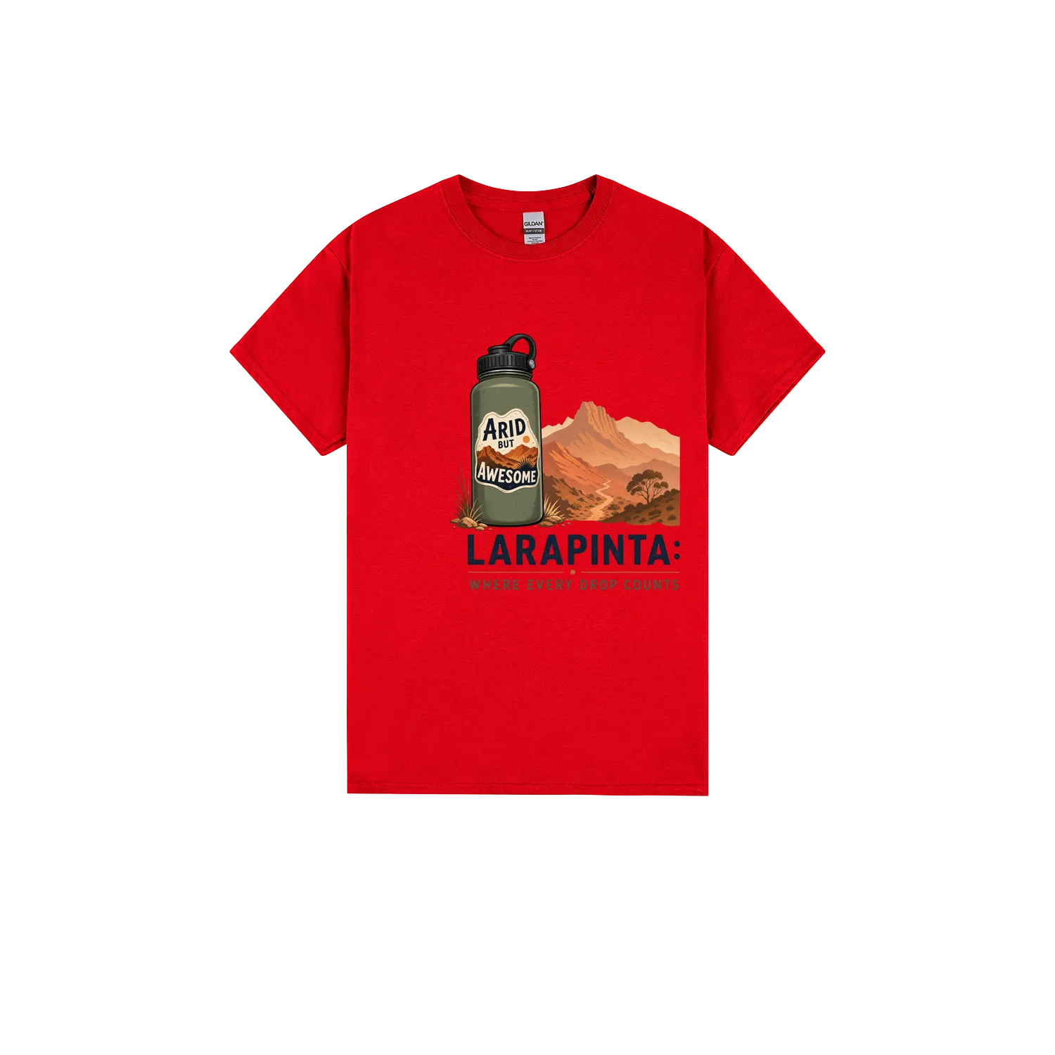 Red front flat lay