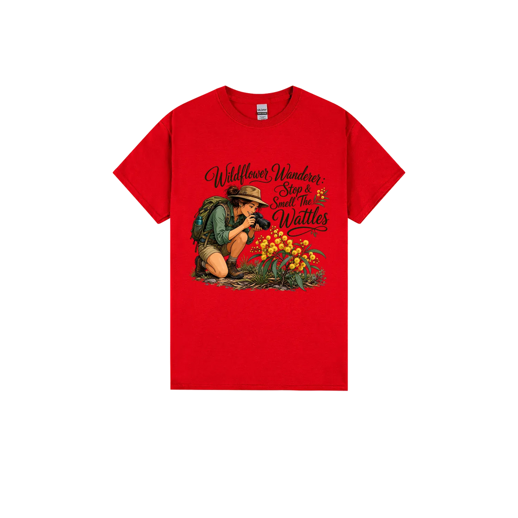 Red front flat lay