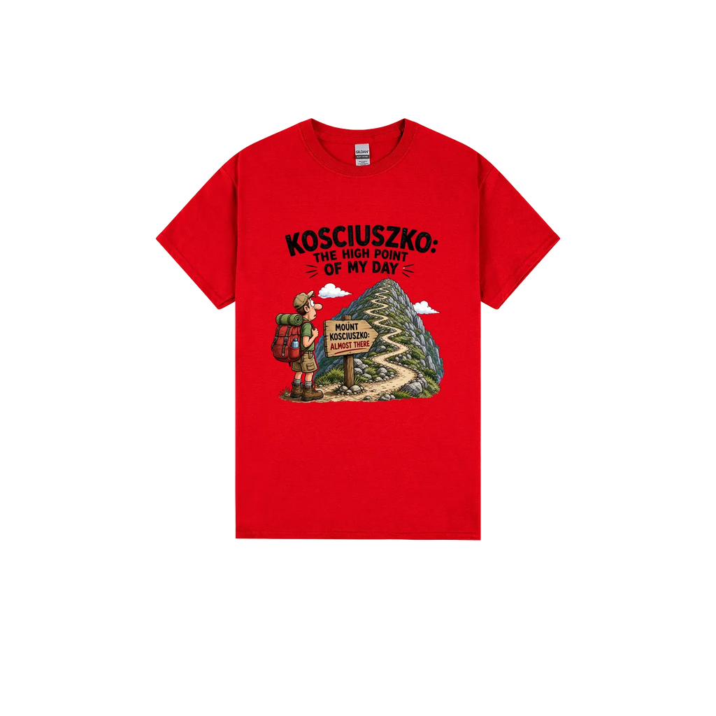 Red front flat lay