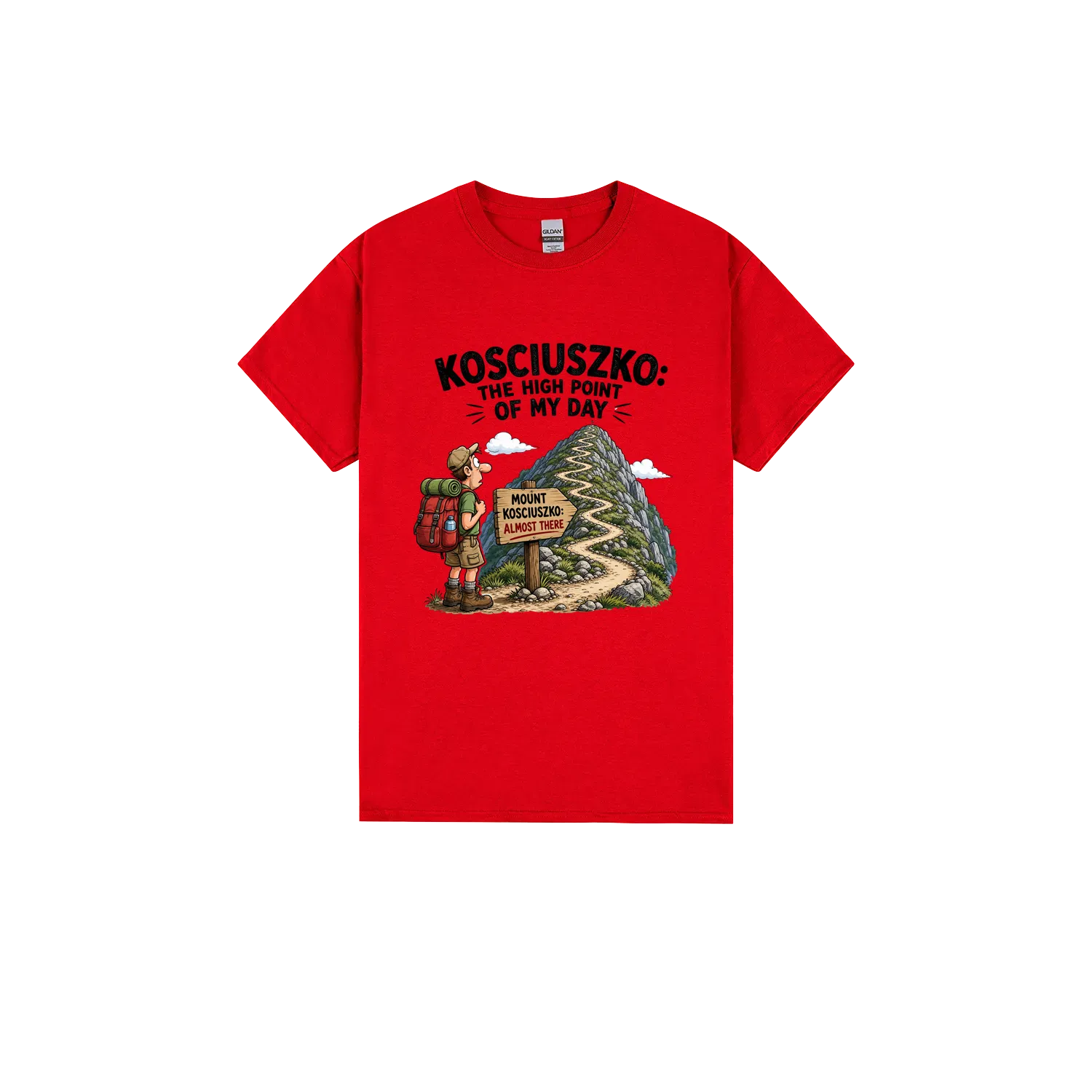 Red front flat lay
