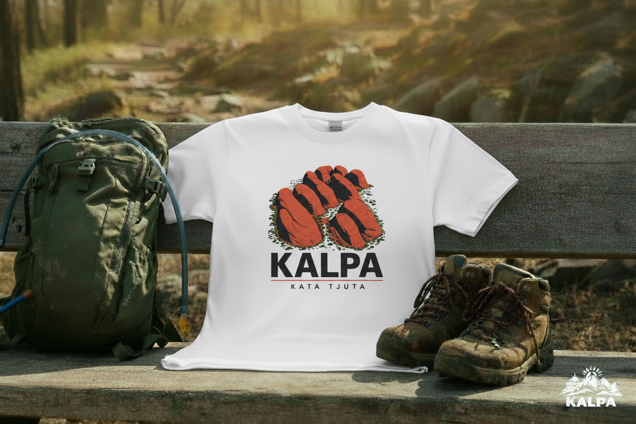 Kata Tjuta White Tee Bench Mockup
