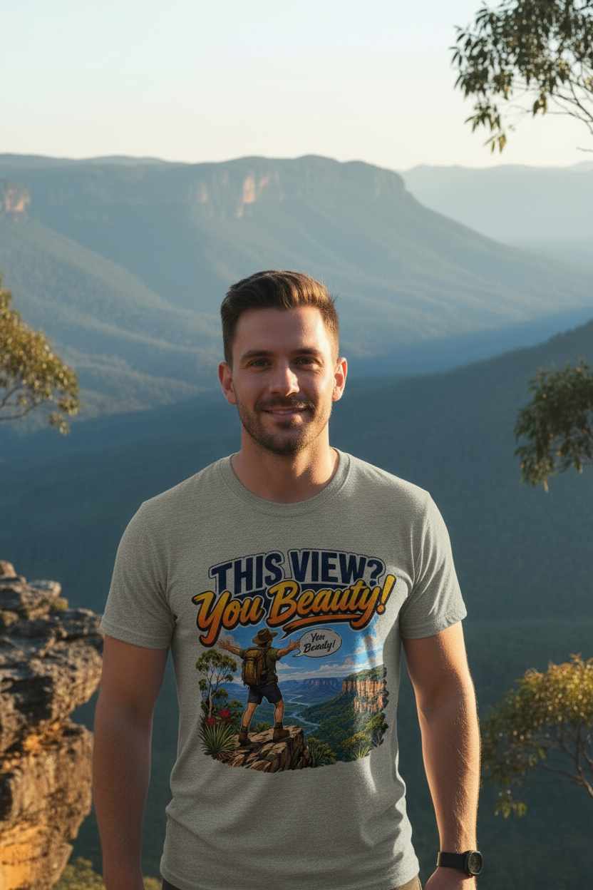 This View? You Beauty! – Matching Mountain Background
